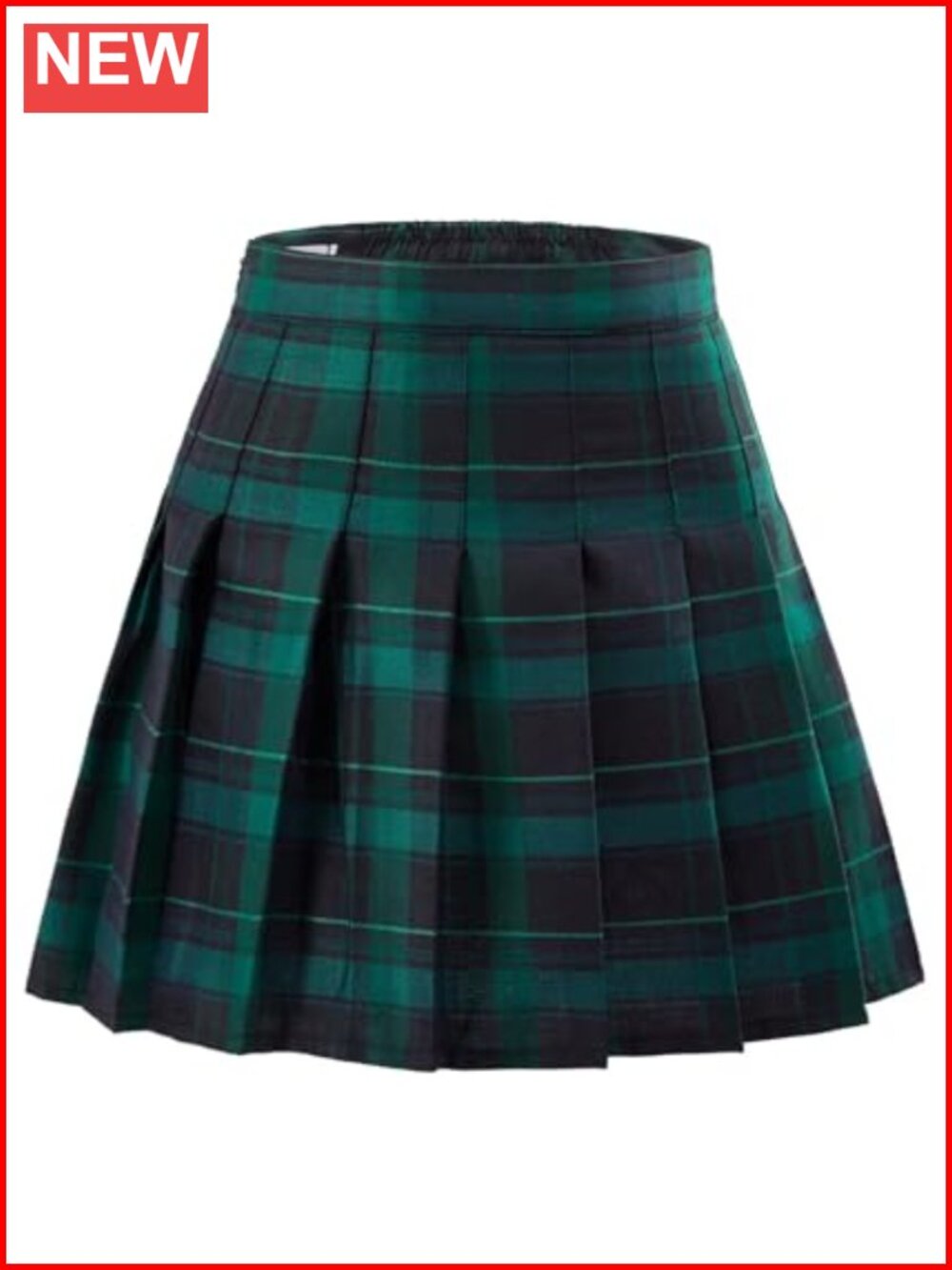 Pleated Skort Built-in Shorts High Waisted A-Line Active Skirt